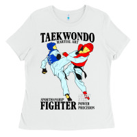White taekwondo sport art Ladies Tee - artisFamous