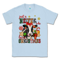 Dusty Blue just a heifer who loves christmas cow Classic Tee - CowGirlArtShop