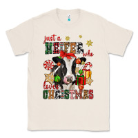 Natural just a heifer who loves christmas cow Classic Tee - CowGirlArtShop