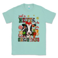 Seafoam just a heifer who loves christmas cow Classic Tee - CowGirlArtShop