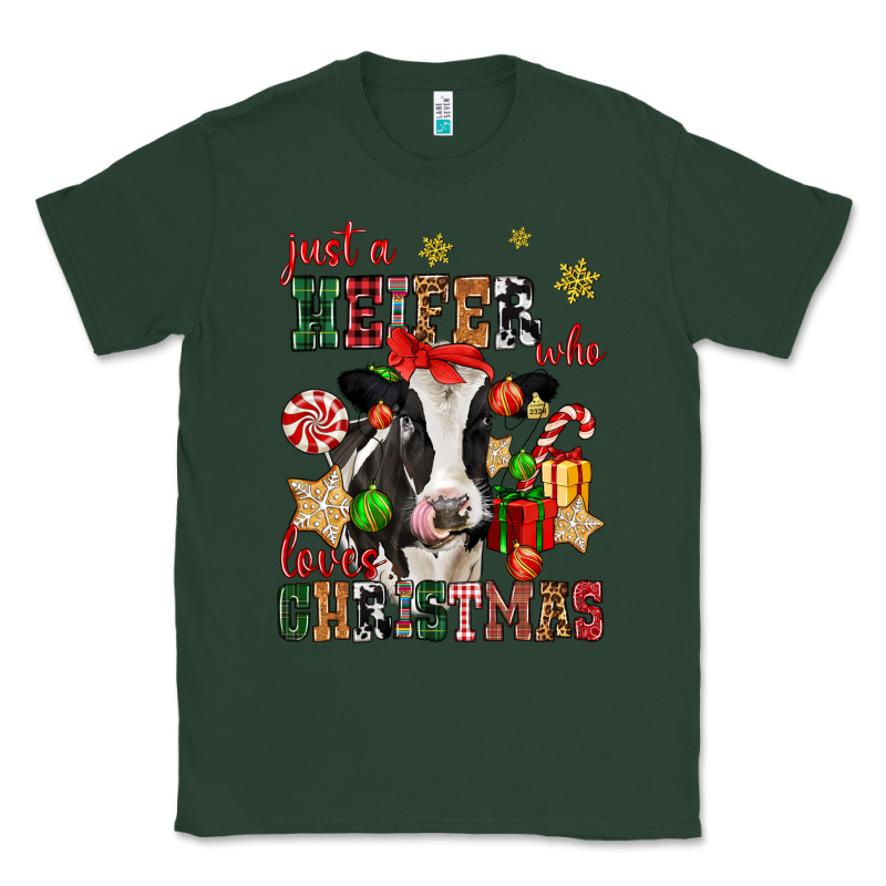 Just A Heifer Who Loves Christmas Cow Classic Tee by CowGirlArtShop | Teevron