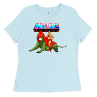 Baby Blue he man and battle cat Ladies Tee - artisFamous