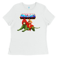 White he man and battle cat Ladies Tee - artisFamous