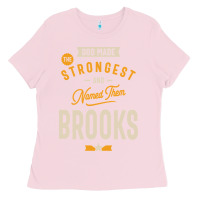 Bubblegum Pink Brooks Personalized Name Birthday Gift Ladies Tee - artisFamous