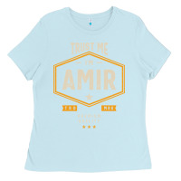 Baby Blue Amir Personalized Name Birthday Gift Ladies Tee - artisFamous