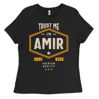 Black Amir Personalized Name Birthday Gift Ladies Tee - artisFamous