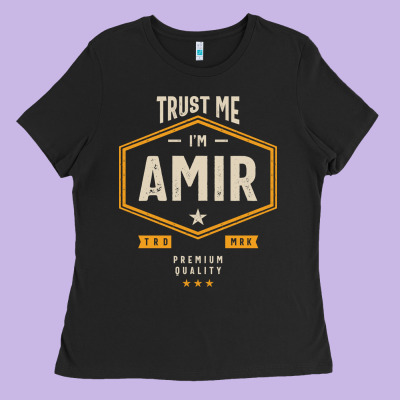 Amir Personalized Name Birthday Gift Ladies Tee Designed By Artisfamous