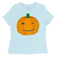Baby Blue pumpkin Ladies Tee - artisFamous