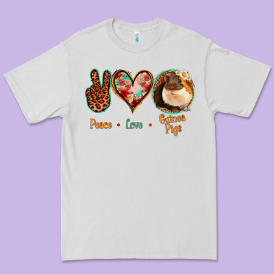 Peace Love Guinea Pigs Premium Tee Designed By Jasminsmagicworld