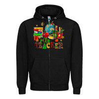 Black christmas jolly teachers Zipper Hoodie - AdoDesignShop