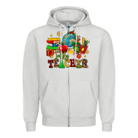 Dove Grey christmas jolly teachers Zipper Hoodie - AdoDesignShop