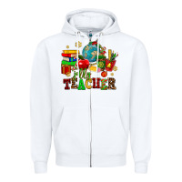 White christmas jolly teachers Zipper Hoodie - AdoDesignShop