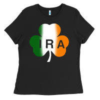 Black ira irish lucky shamrock Ladies Tee - artisFamous