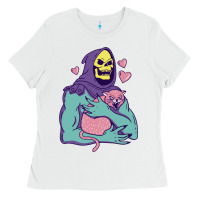 White skeletor's hug cat Ladies Tee - artisFamous