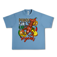 Pebble Blue Pinch peel eat repeat crawfish Urban Heavy Tee - FaDigitalArtStudio