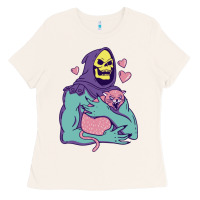 Bone skeletor's hug cat Ladies Tee - artisFamous