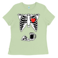 Matcha dad skeleton halloween beer pizza Ladies Tee - artisFamous