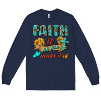 Navy Faith It Till You Make It Long Sleeve Tee - BundleAndBundleShop