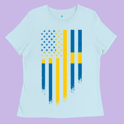 Sweden Swedish Roots American Flag | Canadian Roots Ladies Tee Designed By Artisfamous