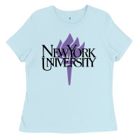 Baby Blue New York University Ladies Tee - artisFamous