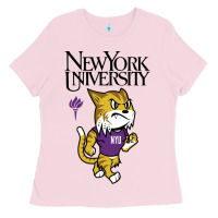 Bubblegum Pink New York University Ladies Tee - artisFamous