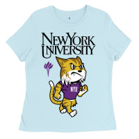 Baby Blue New York University Ladies Tee - artisFamous