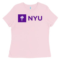 Bubblegum Pink nyu new york university purple Ladies Tee - artisFamous