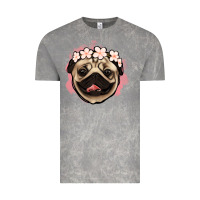Cloud Rock pug floral Vintage Tee - Jasminsmagicworld