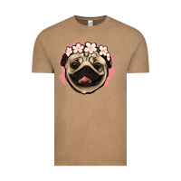 Pug Floral Vintage Tee | Teevron