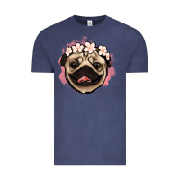 Vintage Denim pug floral Vintage Tee - Jasminsmagicworld