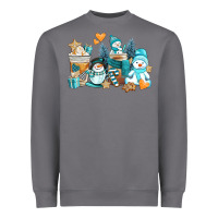 Storm winter snowman coffee cups Heavyweight Sweatshirt - AdoDesignShop