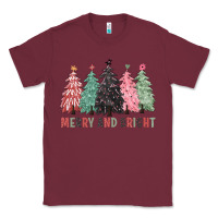 Burgundy merry and bright Classic Tee - CowGirlArtShop