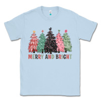 Dusty Blue merry and bright Classic Tee - CowGirlArtShop