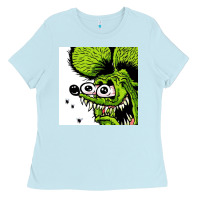 Baby Blue rat fink Ladies Tee - artisFamous