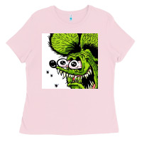 Bubblegum Pink rat fink Ladies Tee - artisFamous