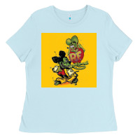 Baby Blue rat fink 02 Ladies Tee - artisFamous