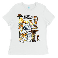 White cool cats and kittens Ladies Tee - artisFamous