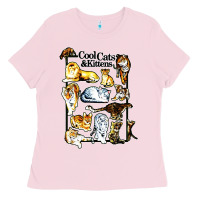 Bubblegum Pink cool cats and kittens Ladies Tee - artisFamous