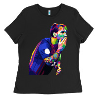 Black LIONEL MESSI Ladies Tee - artisFamous