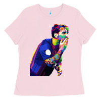Bubblegum Pink LIONEL MESSI Ladies Tee - artisFamous