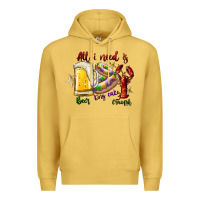 Antique Gold all i need is beer king cake crawfish Premium Hoodie - SublimationCraftShop