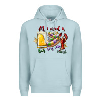 Blue Mist all i need is beer king cake crawfish Premium Hoodie - SublimationCraftShop