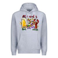 Heather Grey all i need is beer king cake crawfish Premium Hoodie - SublimationCraftShop