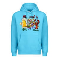 Ocean Blue all i need is beer king cake crawfish Premium Hoodie - SublimationCraftShop