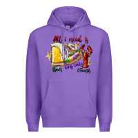Purple all i need is beer king cake crawfish Premium Hoodie - SublimationCraftShop