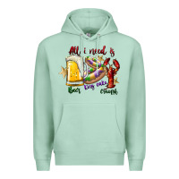 Seafoam all i need is beer king cake crawfish Premium Hoodie - SublimationCraftShop