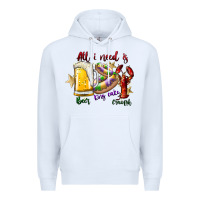 White all i need is beer king cake crawfish Premium Hoodie - SublimationCraftShop