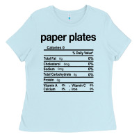 Baby Blue paper plates nutrition facts funny thanksgiving christmas Ladies Tee - artisFamous