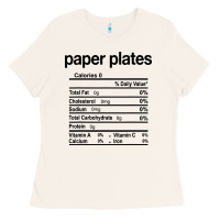 Paper Plates Nutrition Facts Funny Thanksgiving Christmas Ladies Tee | Teevron