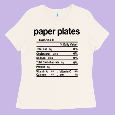 Paper Plates Nutrition Facts Funny Thanksgiving Christmas Ladies Tee Designed By Artisfamous